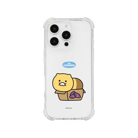 [S2B] KAKAO FRIENDS CHOONSIK Clear TPU+PC Bumper Case – Crystal Clear, Shock-Absorbing, Camera & Button Protection for iPhone & Galaxy - Made in Korea